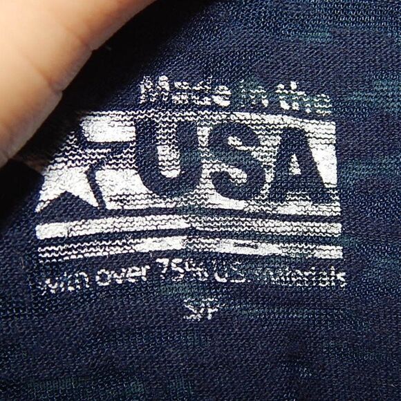 SELF ESTEEM women's junior's small 3/5 navy blue patriotic skull burnout t-shirt - Picture 4 of 10